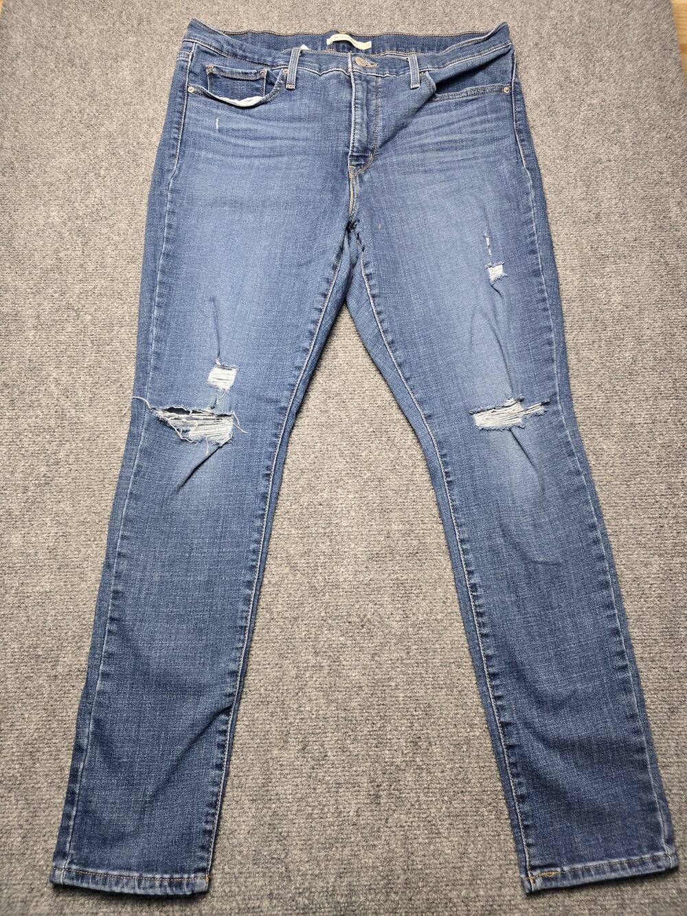 Levi's 311 Shaping Skinny Jeans Women's W33 L30 Distressed Blue Denim